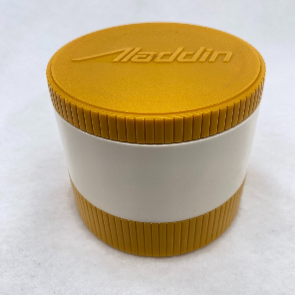 Vintage Aladdin 7000 Thermos Insulated Jar Food Soup Container Yellow 6oz